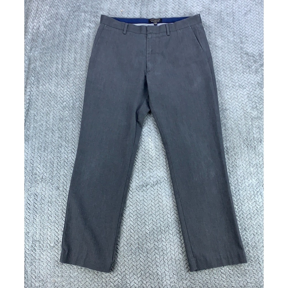 Banana Republic Men 32x30 (32x28) Gray Non-Iron Tailored Slim Fit Slacks Modern*